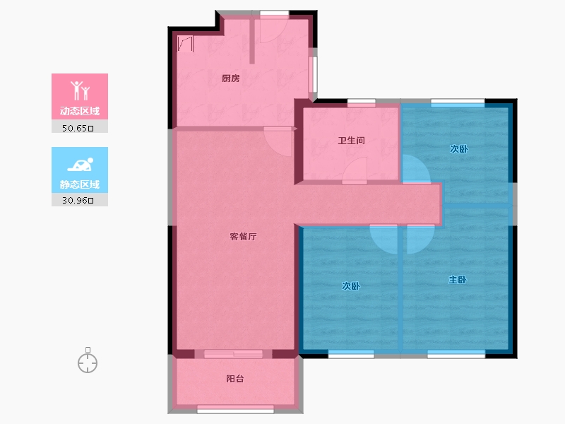 湖北省-武汉市-万科保利联投理想星光-72.83-户型库-动静分区