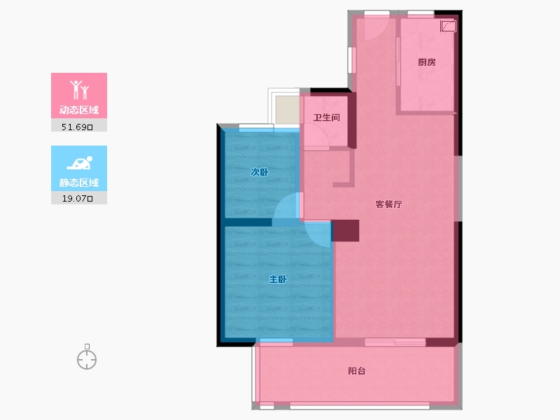 福建省-漳州市-园博壹号院-62.40-户型库-动静分区