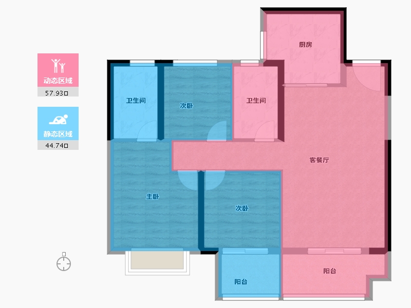 河南省-南阳市-华侨城纯水岸-92.48-户型库-动静分区