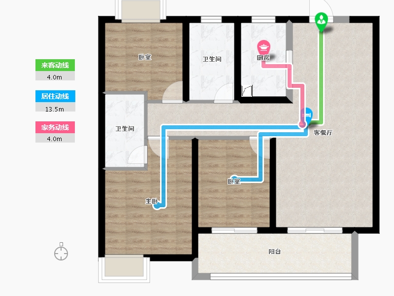 湖北省-武汉市-保利城七期云廷-90.39-户型库-动静线