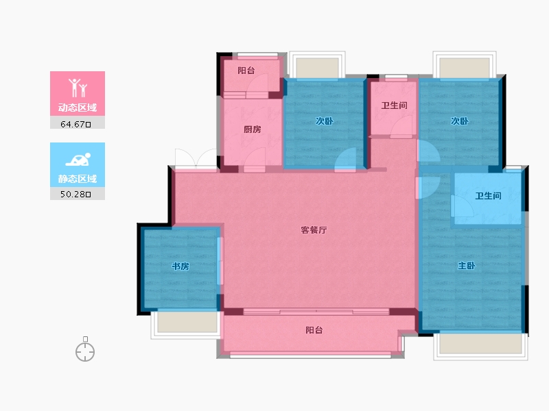 重庆-重庆市-中交中央公园懿颂-108.00-户型库-动静分区