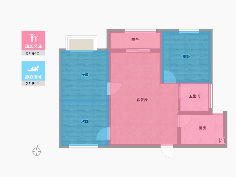 湖北省-武汉市-武地万科澄园-66.00-户型库-动静分区