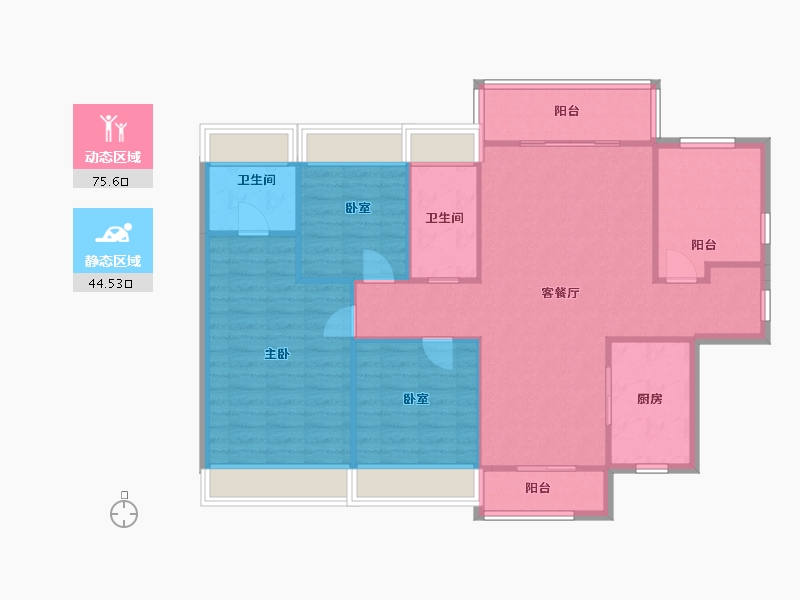 广东省-佛山市-碧桂园智慧慢城-99.00-户型库-动静分区