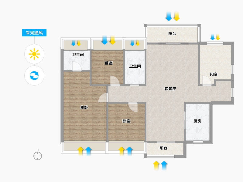 广东省-佛山市-碧桂园智慧慢城-99.00-户型库-采光通风