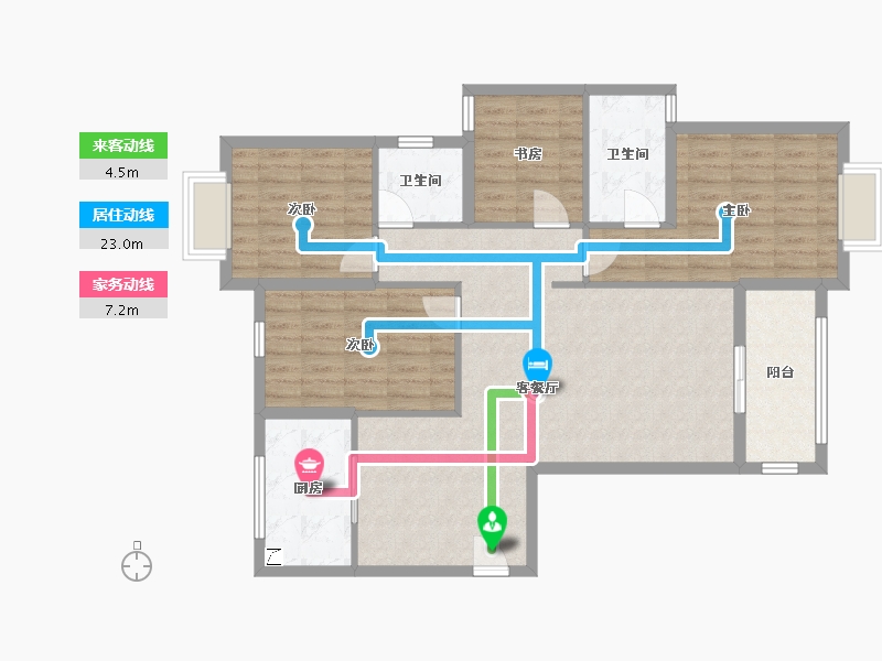 湖北省-黄冈市-金桥·新天地-115.00-户型库-动静线