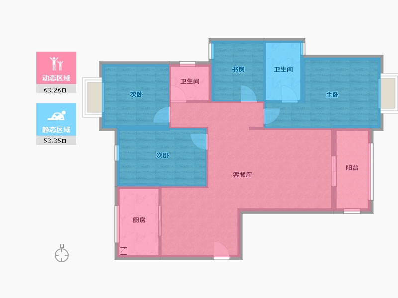 湖北省-黄冈市-金桥·新天地-115.00-户型库-动静分区