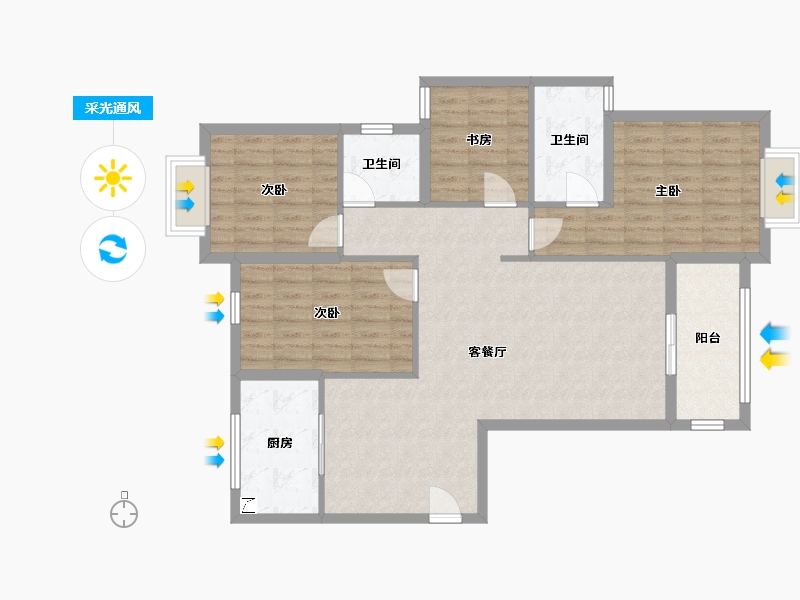 湖北省-黄冈市-金桥·新天地-115.00-户型库-采光通风