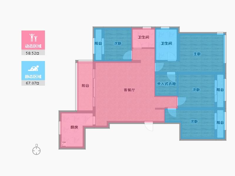 辽宁省-沈阳市-浦江御景湾-122.00-户型库-动静分区