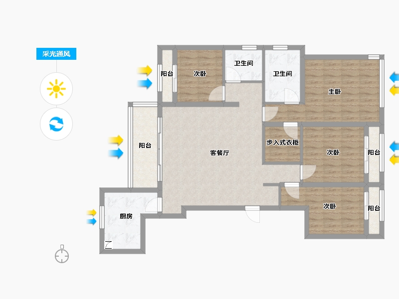 辽宁省-沈阳市-浦江御景湾-122.00-户型库-采光通风