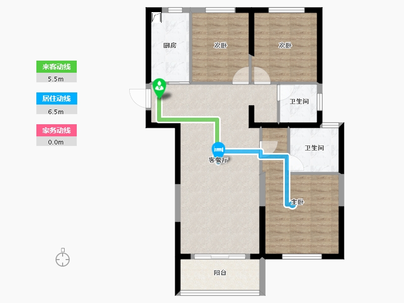 湖北省-武汉市-万科保利联投理想星光-88.00-户型库-动静线