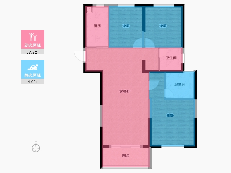 湖北省-武汉市-万科保利联投理想星光-88.00-户型库-动静分区