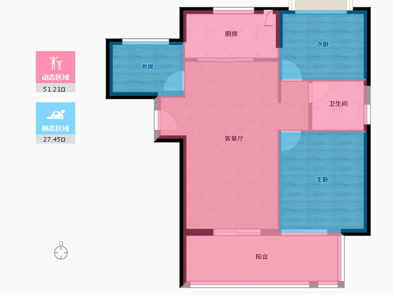 福建省-漳州市-园博壹号院-71.20-户型库-动静分区