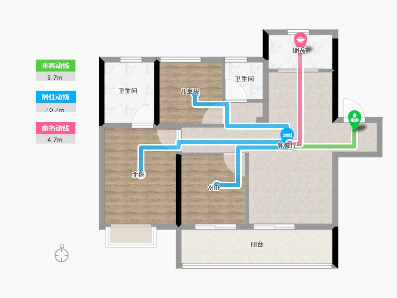 安徽省-亳州市-建投双清湾-93.60-户型库-动静线