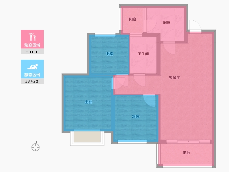 四川省-成都市-成都融创文旅城-69.73-户型库-动静分区