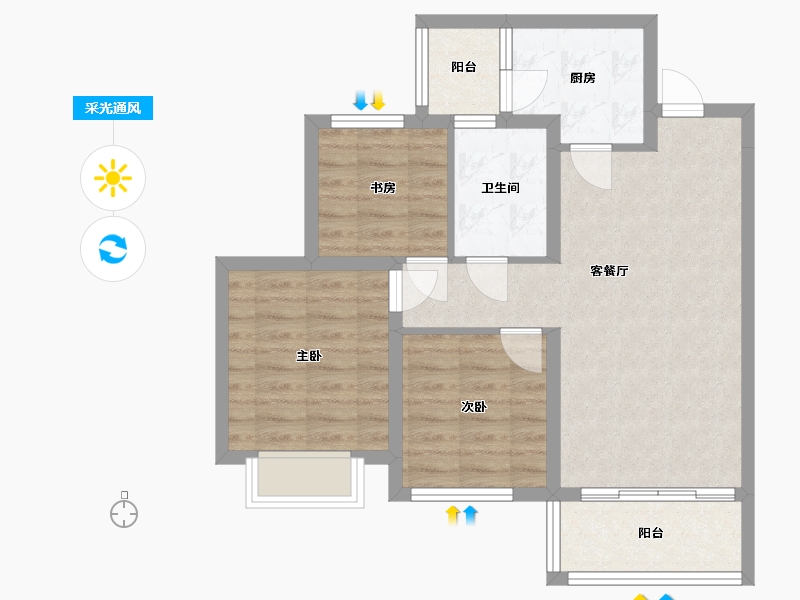 四川省-成都市-成都融创文旅城-69.73-户型库-采光通风