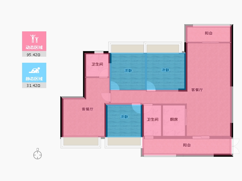 湖北省-恩施土家族苗族自治州-汉元·世纪城-113.50-户型库-动静分区