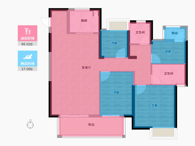 福建省-漳州市-中梁远洋星海天宸-92.00-户型库-动静分区