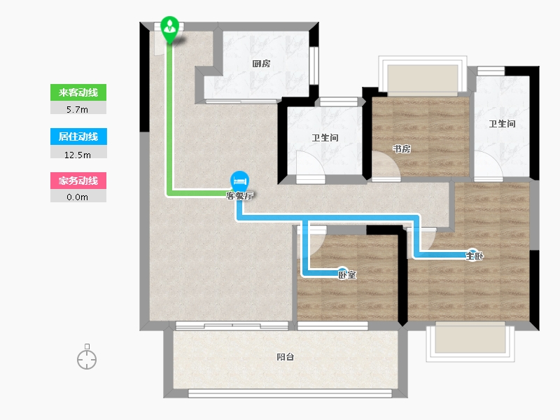 湖北省-襄阳市-宏泰越秀星汇城-76.00-户型库-动静线