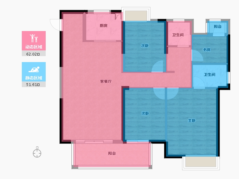 福建省-漳州市-中梁远洋星海天宸-102.40-户型库-动静分区