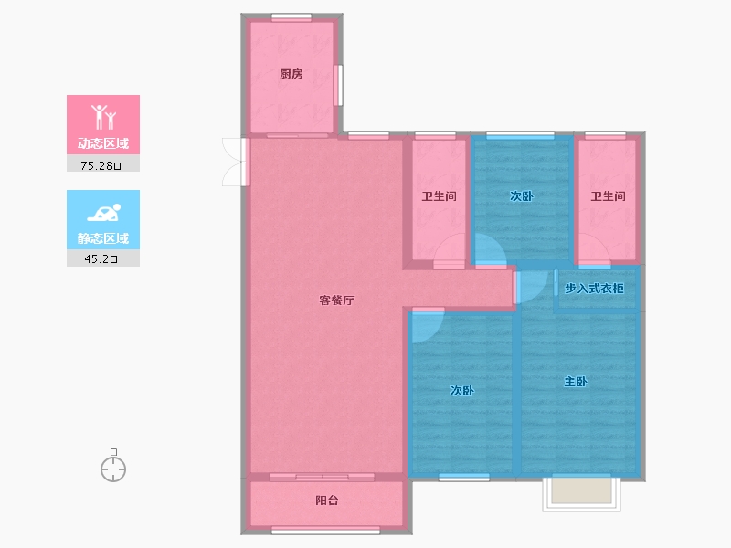 内蒙古自治区-乌兰察布市-东方·壹号院-108.01-户型库-动静分区