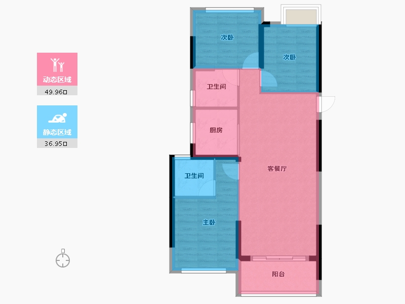 福建省-漳州市-保利世茂璀璨滨江-78.40-户型库-动静分区