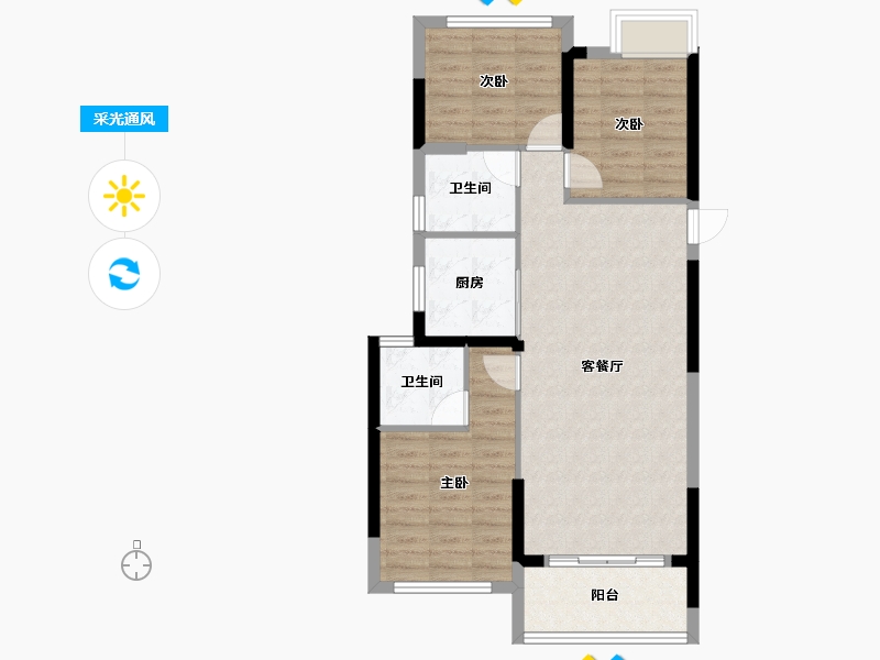 福建省-漳州市-保利世茂璀璨滨江-78.40-户型库-采光通风