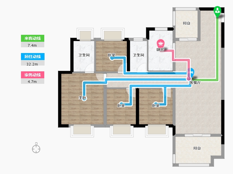 湖北省-襄阳市-宏泰越秀星汇城-113.60-户型库-动静线