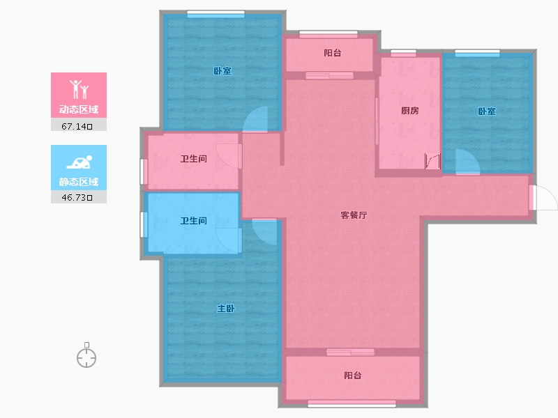 山西省-大同市-德源绿洲二期-102.34-户型库-动静分区