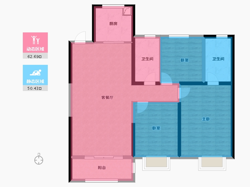 山西省-大同市-铭基天誉铭都-101.55-户型库-动静分区