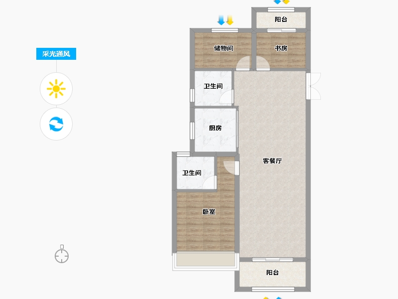 甘肃省-陇南市-天水中南映江山-88.93-户型库-采光通风