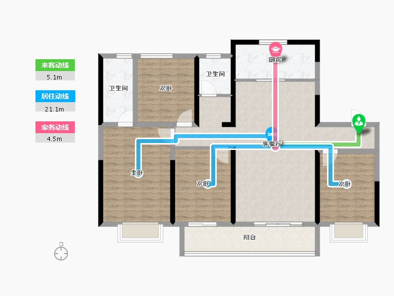 陕西省-西安市-高新云锦-122.40-户型库-动静线