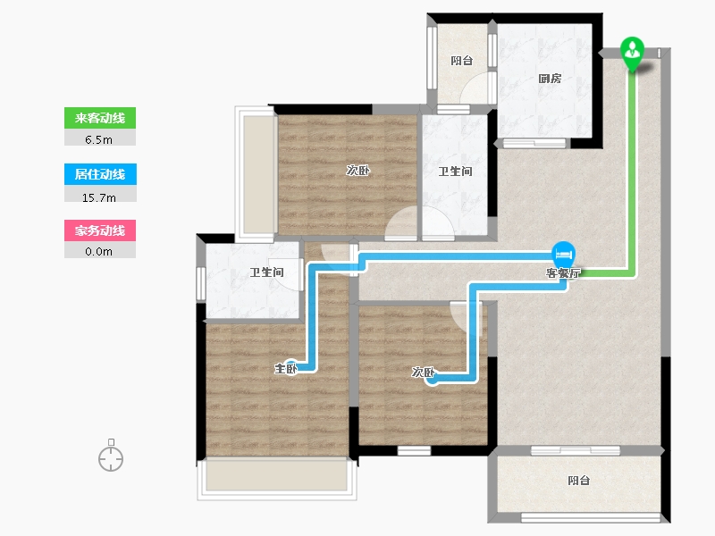 湖北省-恩施土家族苗族自治州-汉元·世纪城-100.58-户型库-动静线