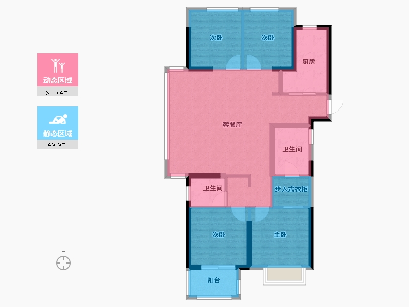 福建省-漳州市-保利世茂璀璨滨江-100.81-户型库-动静分区