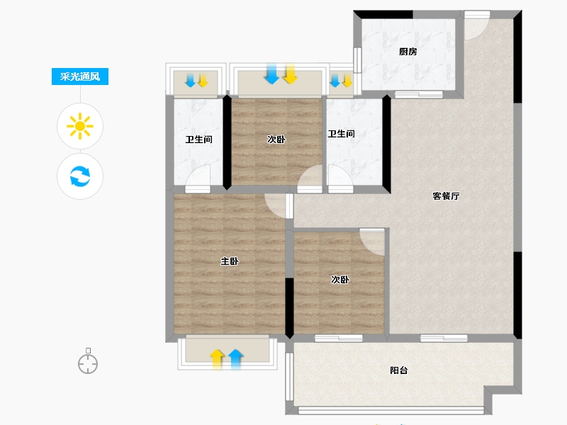 湖北省-恩施土家族苗族自治州-碧桂园藏龙源著-94.40-户型库-采光通风