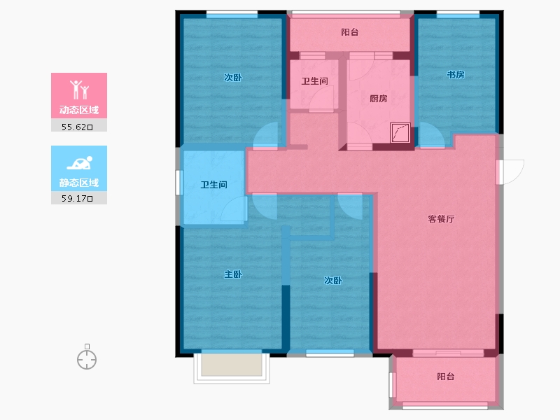 山西省-临汾市-丽华苑-101.15-户型库-动静分区