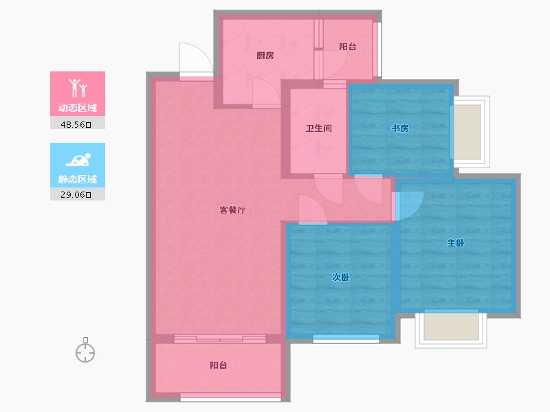 四川省-成都市-成都融创文旅城-68.71-户型库-动静分区