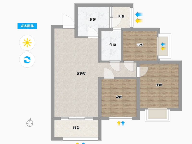 四川省-成都市-成都融创文旅城-68.71-户型库-采光通风