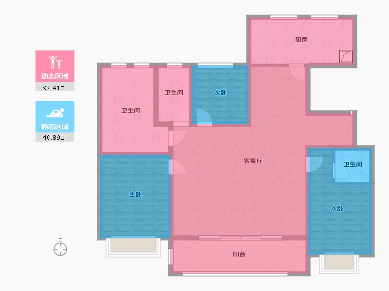 山西省-临汾市-蓝山国际二期-124.11-户型库-动静分区