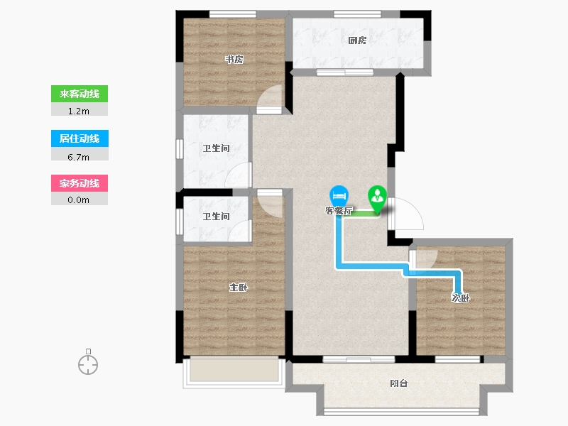 河南省-南阳市-方城中基海棠湾-100.80-户型库-动静线