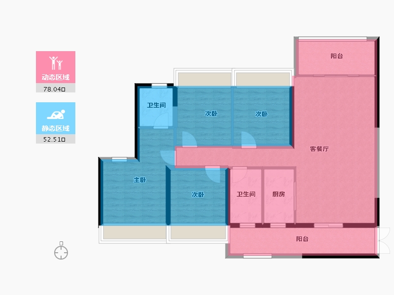 湖北省-恩施土家族苗族自治州-汉元·世纪城-117.20-户型库-动静分区