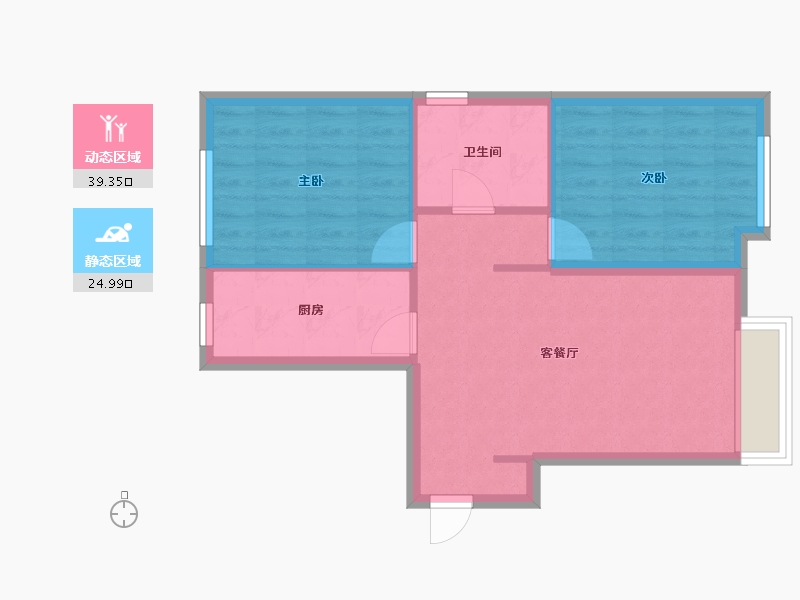 山东省-烟台市-凯润滨河城-57.95-户型库-动静分区