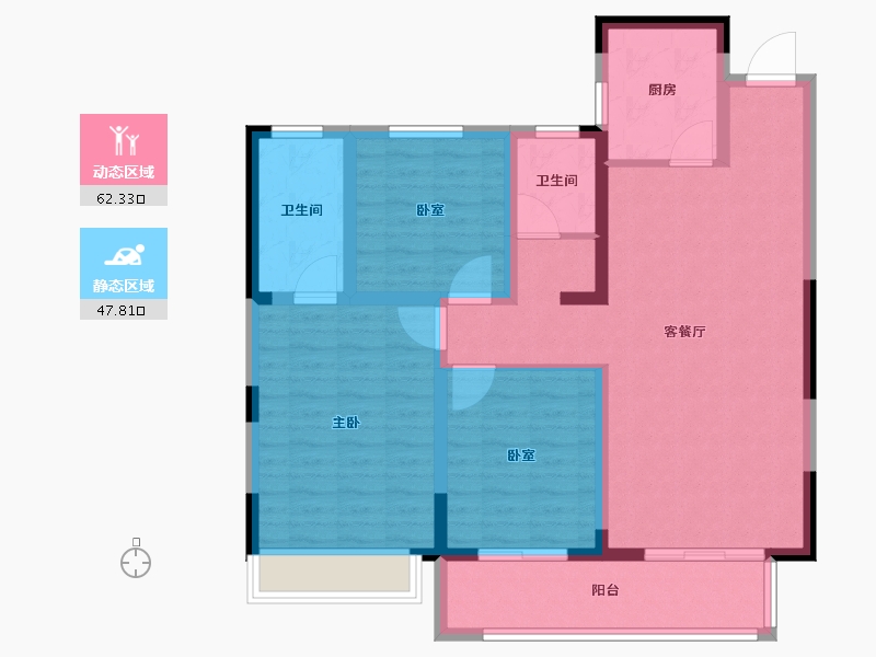 河南省-南阳市-鑫联·文景苑-98.40-户型库-动静分区