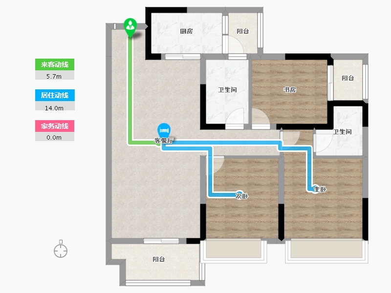 湖北省-恩施土家族苗族自治州-汉元·世纪城-93.60-户型库-动静线