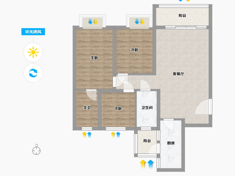 四川省-成都市-成都融创文旅城-82.51-户型库-采光通风