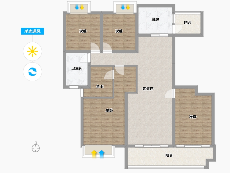 四川省-成都市-天府明珠-118.86-户型库-采光通风