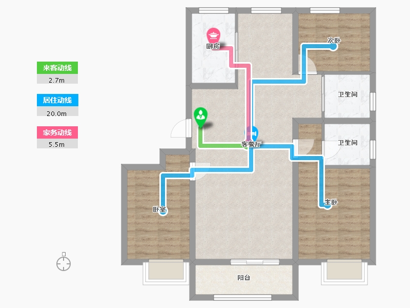 河北省-唐山市-碧桂园·雍华府-103.00-户型库-动静线