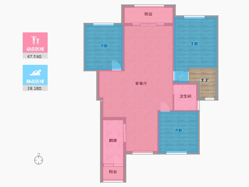 四川省-成都市-宁江大院四期-99.26-户型库-动静分区