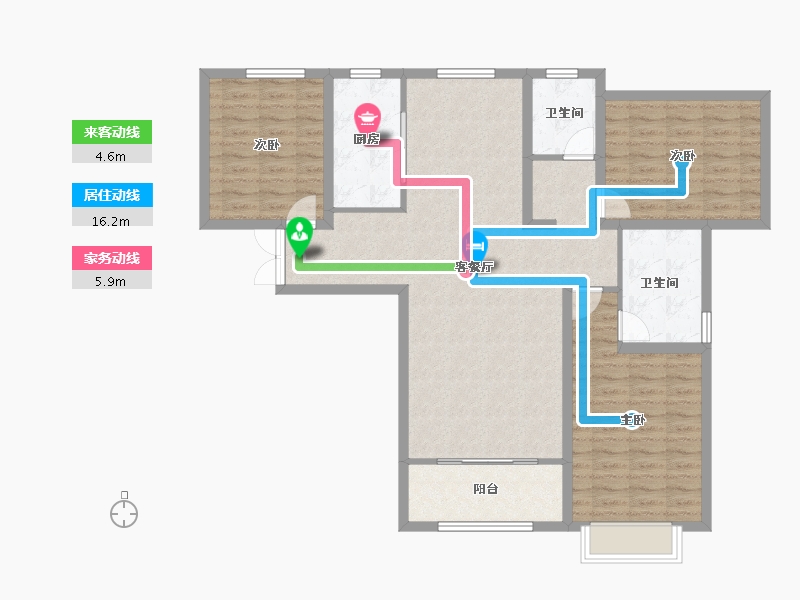 甘肃省-陇南市-泓盛·宜和家苑-110.02-户型库-动静线