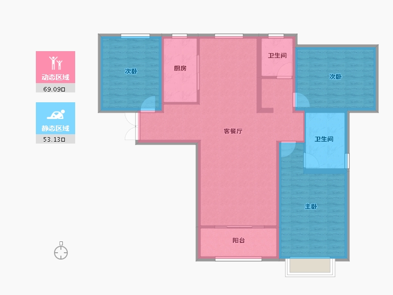 甘肃省-陇南市-泓盛·宜和家苑-110.02-户型库-动静分区