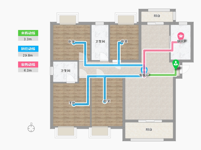 湖北省-咸宁市-始峰悦府-110.84-户型库-动静线